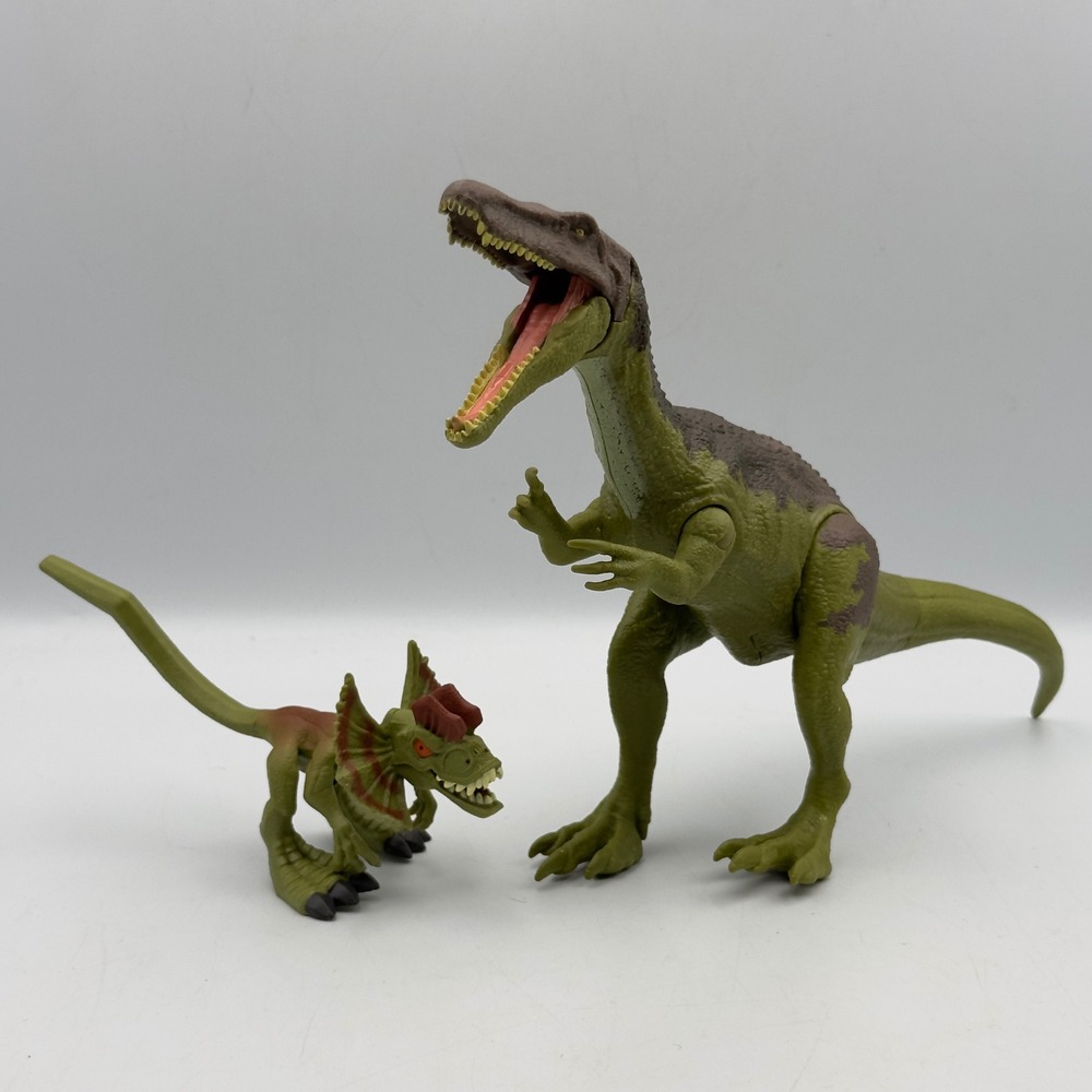 Mattel Jurassic World Baryonyx Dilophosaurus Green Figures 2020 GYX96 12in Set